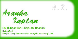 aranka kaplan business card